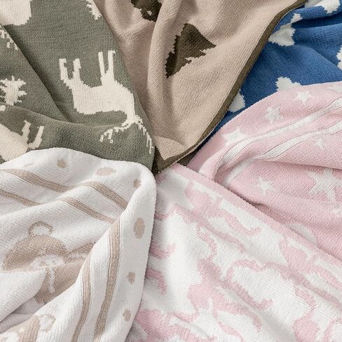 Berkshire Baby Blanket,Ultra-Plush Reversible Chenille Knit Toddler Blanket,Cute Pattern Nursery Crib Blanket,Ideal Baby Gift(30x40 Inches,Ribbon Bow White Pink) in Saudi Arabia