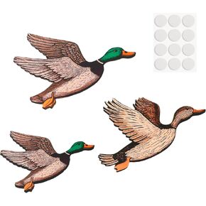 Kytvl Set of 3 Wooden Mallard Duck Wall Decor – Vintage Farmhouse Rustic Art for Entryway, Nursery, or Living Room – Larger Than Average Ducks (12"/11"/9") – Housewarming, Christmas, and Party Gift in Saudi Arabia