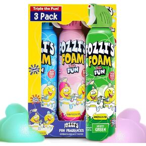صابون رغوة الاستحمام المختلط للأطفال من فوزي (عبوة من 3 قطع) - رذاذ رذاذ ممتع - صابون فقاعات إسفنجي لوقت اللعب - غسول جسم رغوي منظف لطيف - متعة حمام آمنة للغسيل اليومي in Kuwait