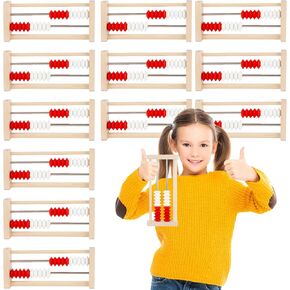12 Pcs 20-Bead Wooden Abacus Mini 2-Row Counting Rack Educational Toys Math Skills Manipulatives for Students Elementary School Classroom Activities in Saudi Arabia