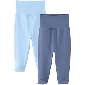 Newborn Infant Baby Boys Girls Soft Cotton High Waist Footed Pants Casual Leggings with Feet in Kuwait
