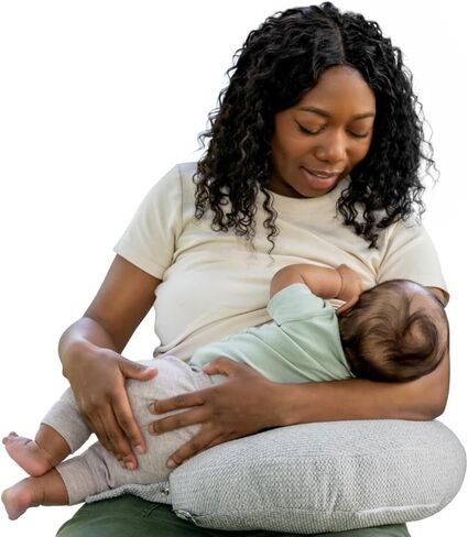 Boppy Anywhere Travel Nursing Pillow - Compact, Ergonomic Bottle & Breastfeeding Pillow with Snap & Loop Hanging Closure and Firm Hypoallergenic Fill, Baby Safety Alliance Verified - Gray 2.0 in Saudi Arabia