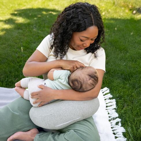 Boppy Anywhere Travel Nursing Pillow - Compact, Ergonomic Bottle & Breastfeeding Pillow with Snap & Loop Hanging Closure and Firm Hypoallergenic Fill, Baby Safety Alliance Verified - Gray 2.0 in Saudi Arabia