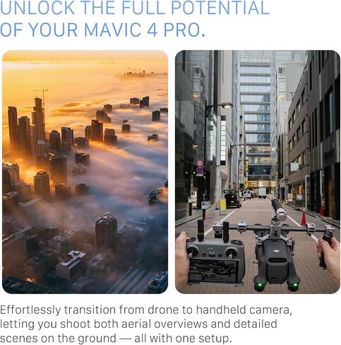 نظام دعم Tilta المحمول متوافق مع DJI Mavic 4 Pro - أبيض تيتانيوم | قفص كاميرا كامل، مقابض علوية وجانبية، حوامل أحذية باردة، مشابك قضيب 15 مم | أداة خفيفة الوزن للتصوير السينمائي على الأرض in Saudi Arabia