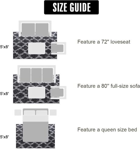 LOCHAS Luxury Shag Area Rug 2x3 Feet Geometric Plush Fluffy Rugs, Extra Soft Carpet Runner Rugs for Bedroom Living Room Dorm Kids, High Pile Shaggy Floor Rug Decor, Dark Grey/White in Kuwait