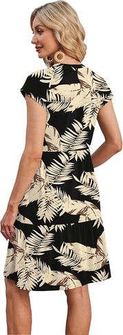 WIHOLL Summer Dresses for Women 2025 Cap Sleeve Casual Sundresses Floral Tiered Swing Babydoll Vacation Mini Dress in Kuwait