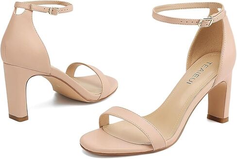 TEAIEUI Heels for Women Round Toe Heeled Sandals Chunky High Heel with Ankle Strap Heeled for Women Dressy Block Heel in Saudi Arabia