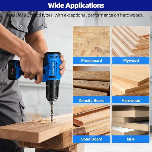 Brad Point Wood Drill Bit Set (2Pcs) - 6.5mm & 11.5mm Hex Shank Bits with Double Flutes for Woodworking & All Wood Types in Kuwait