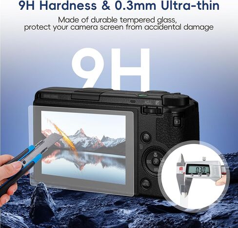 JJC 2-Pack Screen Protector for Ricoh GR IV GRIV GR4 Digital Camera Accessories, 0.3mm 9H Hardness Ultra Clear Tempered Glass Film, Anti-Scratch Bubble Fingerprint LCD Protector for GR 4 in Saudi Arabia