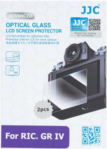 JJC 2-Pack Screen Protector for Ricoh GR IV GRIV GR4 Digital Camera Accessories, 0.3mm 9H Hardness Ultra Clear Tempered Glass Film, Anti-Scratch Bubble Fingerprint LCD Protector for GR 4 in Saudi Arabia