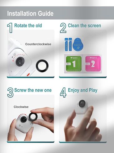 [قطعتان] واقي عدسة لـ Insta360 GO Ultra واقي العدسة 【ليس GO3s/Go3】، استبدال غطاء العدسة الزجاجية البصرية لملحقات GO Ultra، غطاء واقي مطلي مضاد للضباب، ناقل حركة عالي، زجاج مقسى، سهل التركيب in Kuwait