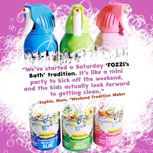 صابون رغوة الاستحمام المختلط للأطفال من فوزي (عبوة من 3 قطع) - رذاذ رذاذ ممتع - صابون فقاعات إسفنجي لوقت اللعب - غسول جسم رغوي منظف لطيف - متعة حمام آمنة للغسيل اليومي in Kuwait