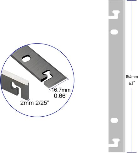 2PCS 154×16.7×2mm HSS Planer Blades Jointer Knives 6" inch for Woodworking Machine Thickness Planers in Saudi Arabia
