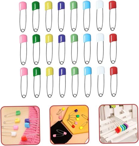 VILLCASE 100pcs Baby Safety Pins Plastic Head Diaper Pins for Newborn Cloth Diaper Accessories in Saudi Arabia