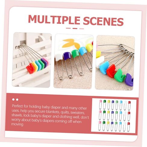 VILLCASE 100pcs Baby Safety Pins Plastic Head Diaper Pins for Newborn Cloth Diaper Accessories in Saudi Arabia