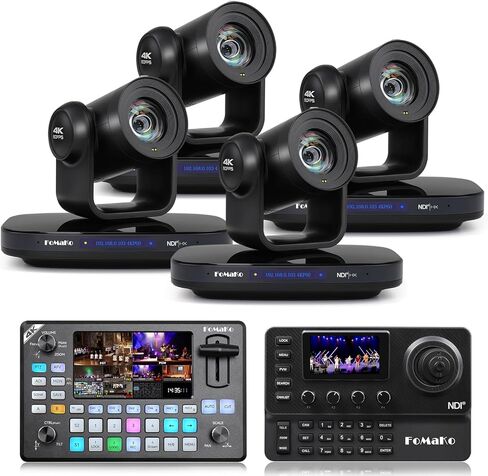 FoMaKo 12G-SDI 4K 60FPS NDI، كاميرا PTZ بتكبير بصري 20X، الجيل 3 من التتبع التلقائي AI 4KP60، مناسبة للكنيسة والمعارض والبث المباشر لليوجا والإنتاج المباشر (K820SX4+KC602+KC606N) in Kuwait