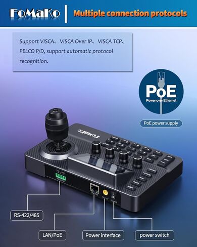 FoMaKo 12G-SDI 4K 60FPS NDI، كاميرا PTZ بتكبير بصري 20X، الجيل 3 من التتبع التلقائي AI 4KP60، مناسبة للكنيسة والمعارض والبث المباشر لليوجا والإنتاج المباشر (K820SX4+KC602+KC606N) in Kuwait