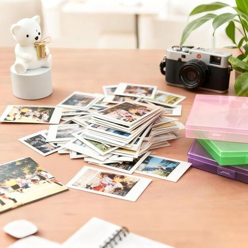 Photo Storage Box 5 x 7 Inches, 10 Inner Extra Large Photo Boxes with Dividers, Clear Acid-Free Photo Storage Containers with Handle, Photo Organizer Craft Keeper for Photo, Craft, Stamp etc in Saudi Arabia
