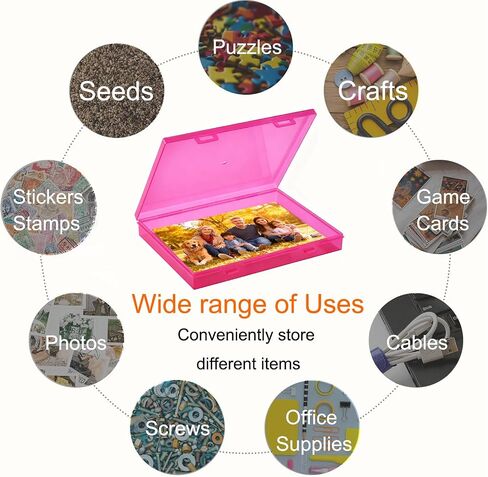 Photo Storage Box 5 x 7 Inches, 10 Inner Extra Large Photo Boxes with Dividers, Clear Acid-Free Photo Storage Containers with Handle, Photo Organizer Craft Keeper for Photo, Craft, Stamp etc in Saudi Arabia