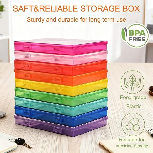 Photo Storage Box 5 x 7 Inches, 10 Inner Extra Large Photo Boxes with Dividers, Clear Acid-Free Photo Storage Containers with Handle, Photo Organizer Craft Keeper for Photo, Craft, Stamp etc in Saudi Arabia