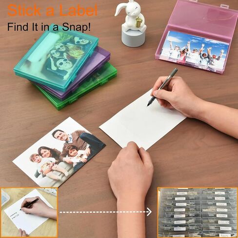 Photo Storage Box 5 x 7 Inches, 10 Inner Extra Large Photo Boxes with Dividers, Clear Acid-Free Photo Storage Containers with Handle, Photo Organizer Craft Keeper for Photo, Craft, Stamp etc in Saudi Arabia