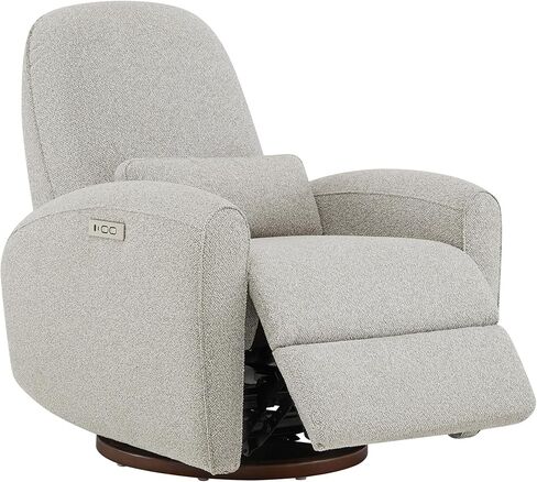Watson & Whitely Swivel Glider Chairs, Nursery Rocking Chairs Power Recliner with Pillow Lumbar Support Charging Ports & Solid Wood Base for Living Room, Grey in Saudi Arabia