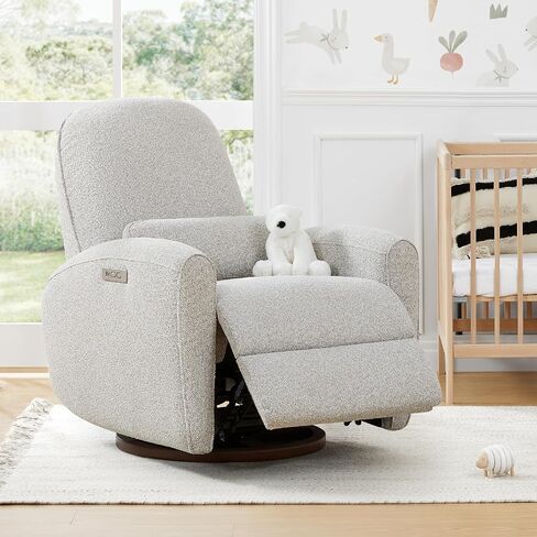 Watson & Whitely Swivel Glider Chairs, Nursery Rocking Chairs Power Recliner with Pillow Lumbar Support Charging Ports & Solid Wood Base for Living Room, Grey in Saudi Arabia