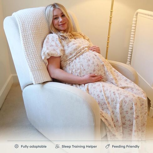 تربية و Wingback Plus - كرسي Premium Power للحضانة | كرسي شراعي مقاوم للبقع مع USB و Lumbar & Head Support-Modern Baby Room (رمادي) in Kuwait