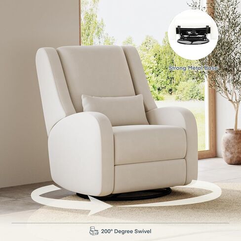 تربية و Wingback Plus - كرسي Premium Power للحضانة | كرسي شراعي مقاوم للبقع مع USB و Lumbar & Head Support-Modern Baby Room (رمادي) in Kuwait