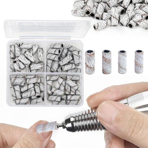 Rotary Tool Sanding Bands Kit 61 Pcs with Mandrel 0.5 Inch Nail Sanding Drum Set for Grinding Polishing Manicure Pedicure in Saudi Arabia