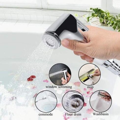 s، بخاخ دش المرحاض المحمول - ABS المرحاض رفيق العالمي فلوشر مجموعة بندقية رش مثبتة على الحائط in Kuwait