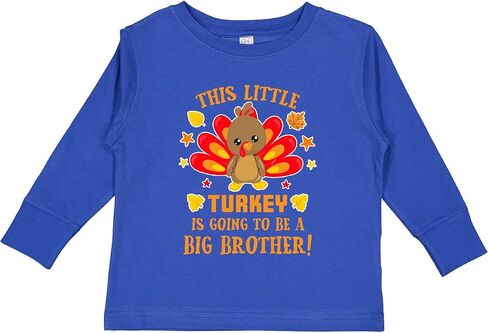 inktastic This Little Turkey is Going to Be a Big Toddler Long Sleeve T-Shirt in Saudi Arabia