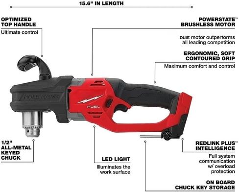 New 2807-20 for Milwaukee M18 FUEL 18V 12" HOLE HAWG Right Angle Drill -Bare Tool in Kuwait