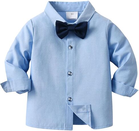 Baby Boys Pants Sets, Infant Long Sleeve Shirt + Pants + Bow Tie + Vest Outfits in Saudi Arabia