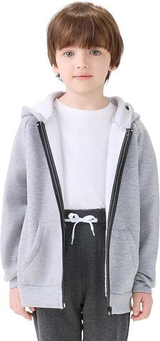 VOGRYE 3 عبوات للأطفال والرضع الأولاد بأكمام طويلة بسحاب كامل وسترات بقلنسوة من الصوف للرضع مع جيوب الحقيبة in Kuwait