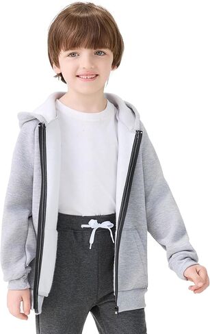 VOGRYE 3 عبوات للأطفال والرضع الأولاد بأكمام طويلة بسحاب كامل وسترات بقلنسوة من الصوف للرضع مع جيوب الحقيبة in Kuwait