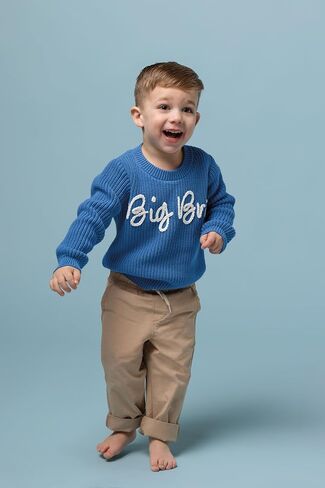 Mud Pie Baby Boys Kids Blue Big Bro Sweater in Saudi Arabia