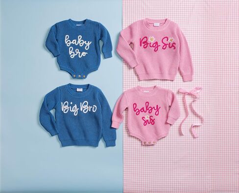 Mud Pie Baby Boys Kids Blue Big Bro Sweater in Saudi Arabia