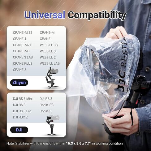 2 Pcs Camera Rain Coat for DSLR Cameras & Stabilizer, Clear Gimbal Stabilizer Rain Cover for DJI RS 4 Pro RS4 RS 3 Mini Pro,RSC 2,RS 2,Ronin-SC S, Weebill 3S,Crane 4 M 3S 2S Plus, Rain & Dust Sleeve in Saudi Arabia