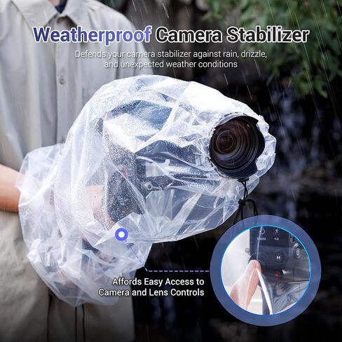 2 Pcs Camera Rain Coat for DSLR Cameras & Stabilizer, Clear Gimbal Stabilizer Rain Cover for DJI RS 4 Pro RS4 RS 3 Mini Pro,RSC 2,RS 2,Ronin-SC S, Weebill 3S,Crane 4 M 3S 2S Plus, Rain & Dust Sleeve in Saudi Arabia