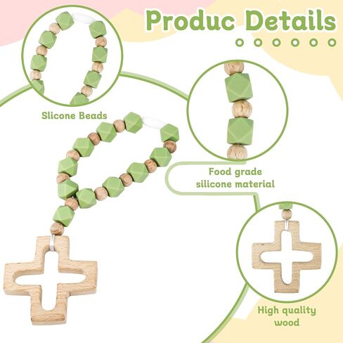 Cross Baptism Silicone Rosary, First Communion Rosary Collection Shower Christian Communion Gifts in Saudi Arabia