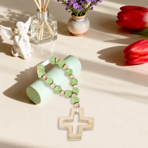 Cross Baptism Silicone Rosary, First Communion Rosary Collection Shower Christian Communion Gifts in Saudi Arabia