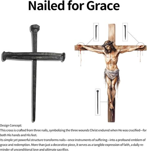 Jesus Christ Crucifixion Nail Metal Cross Wooden Base, Baptism & Religious Gifts for Men Women,Christian Home Decor (Aroma Diffuser Wood) in Saudi Arabia