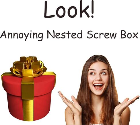 Annoying Gift Box with Screws Reusable Money Puzzle Box for Cash Gift Funny Prank Present for Birthday Christmas Graduation Party Games (D) in Saudi Arabia
