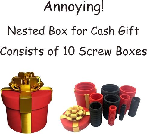 Annoying Gift Box with Screws Reusable Money Puzzle Box for Cash Gift Funny Prank Present for Birthday Christmas Graduation Party Games (D) in Saudi Arabia