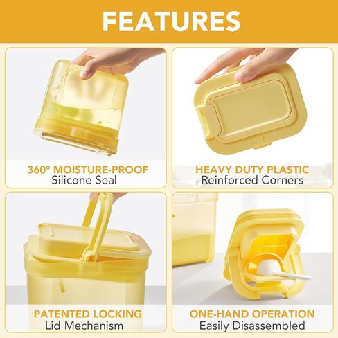 موزع تركيبة الأطفال مضاد للصدمات أثناء التنقل، حاوية تركيبة محكمة الغلق مع مغرفة للسفر والأنشطة الخارجية للأطفال الرضع (أبيض، 1000 مل) in Kuwait