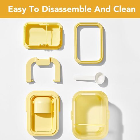 موزع تركيبة الأطفال مضاد للصدمات أثناء التنقل، حاوية تركيبة محكمة الغلق مع مغرفة للسفر والأنشطة الخارجية للأطفال الرضع (أبيض، 1000 مل) in Kuwait