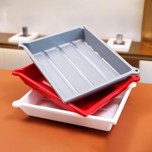 صينية تطوير JJC Darkroom لمطبوعات ورق الصور مقاس 10 × 12 بوصة، مجموعة من 3 صواني معالجة أفلام ملونة مع ملقط سيليكون، قاعدة مضلعة وزاوية ميزان حرارة، بلاستيك PP متين (رمادي، أبيض، أحمر) in Saudi Arabia