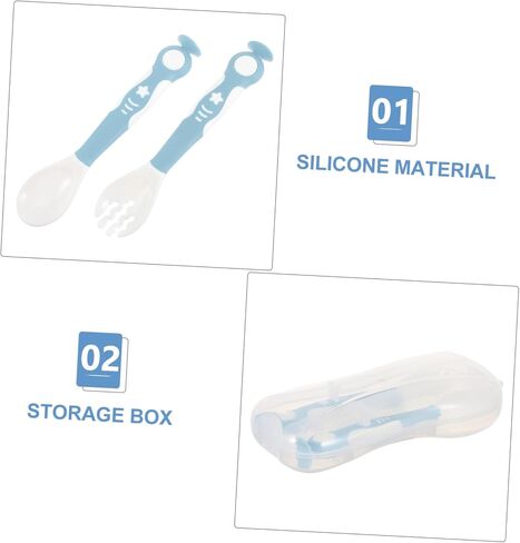 1Set Tableware with Ergonomic Design for Feeding Utensils for Pureed Food Convenient and in Saudi Arabia