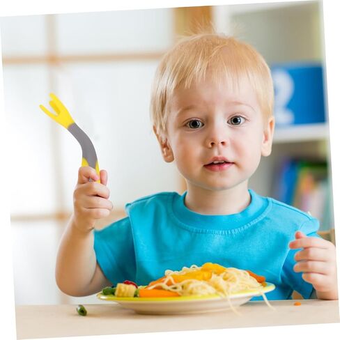 1 Set Training Tableware of Red Utensils with Curved Spoon Fork for Eating Practice Non Slip Design for Under Years in Saudi Arabia